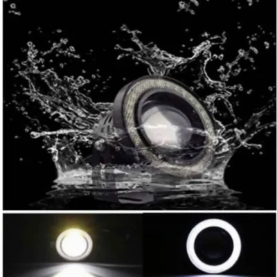 Angel Eye High Power LED Fog Light Projector with White Angel Eye Ring 15W Waterproof Driving Lamp (Pack of 2)