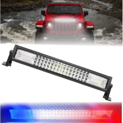 21 Inch White Mercury LED Flasher Bar with Warning Strobe Light | Universal Car Light