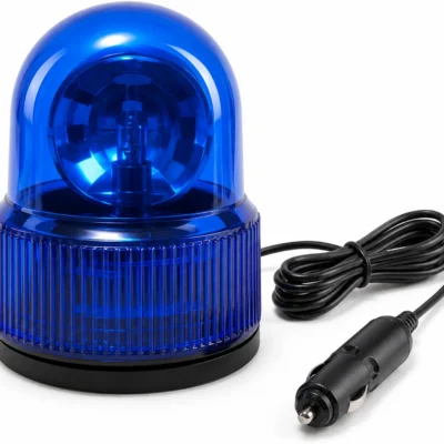 Blue Revolving Emergency Police Led Light Rotating Roof Warning Light With Magnetic Base Emergency Flashing For Car (Bulb Included)