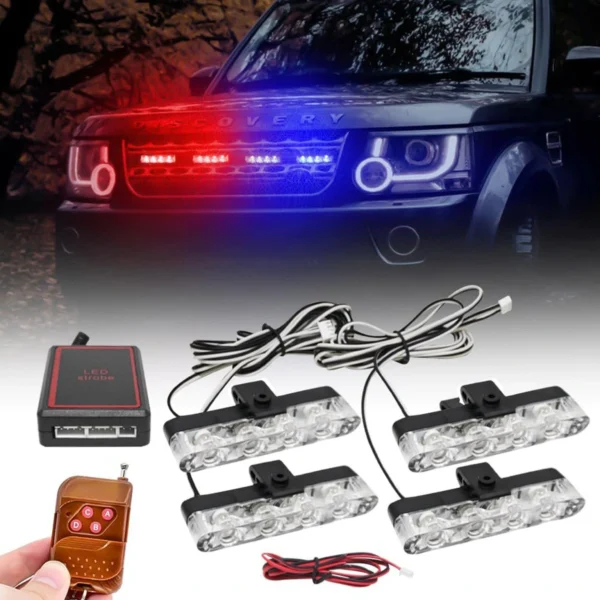Car Grill Flashers Red & Blue Led Light