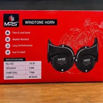 MPS Windtone Horn Set of 2 for Bikes & Motorcycles | Loud Dual Tone Horn.