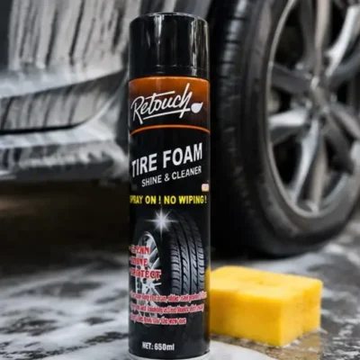Retouch Tire Foam Shine & Cleaner Spray 650ml | Instant Tire Shine & Protection