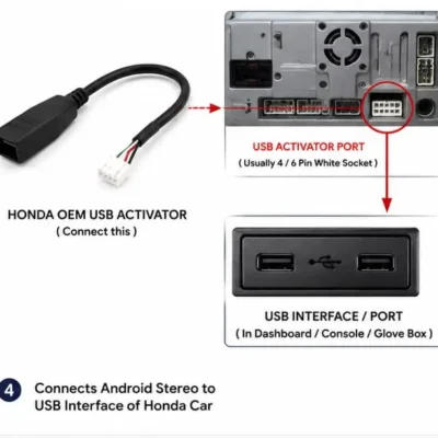 Honda OEM USB Activator Universal Adapter for All Android Car Stereo USB Retention