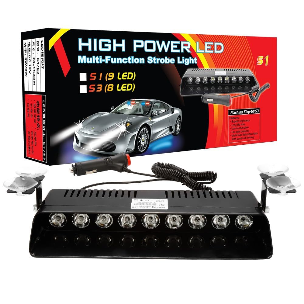 Car Police Emergency Strobe Light Red Blue White