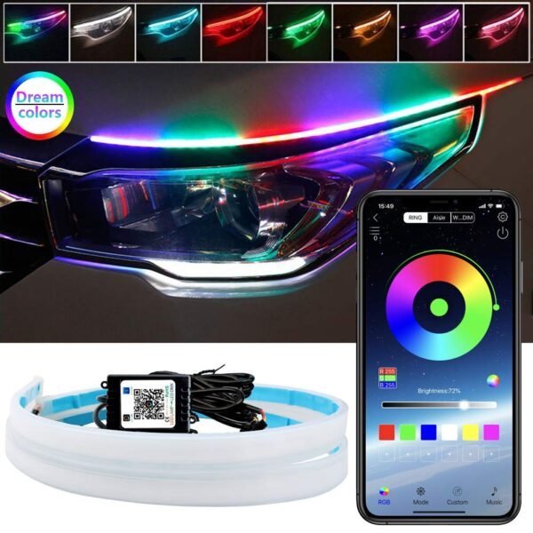 Multicolor Car DRL Strip with Remote Control