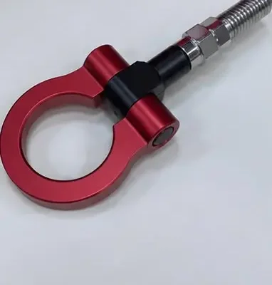 Universal Emergency Car Tow Hook Red Front/Rear Towing Metal Hook for Cars,Truck ,Bus