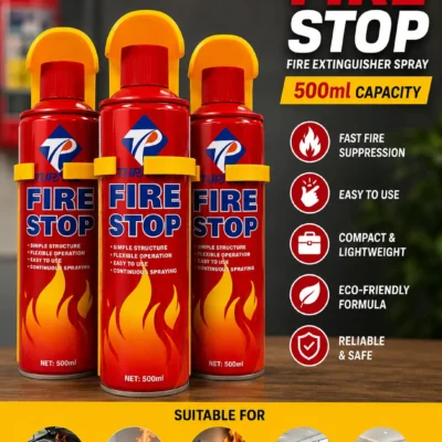 Portable Car Fire Extinguisher Spray | Emergency Fire Stop Aerosol for Cars, Home, Office & Kitchen 500ml