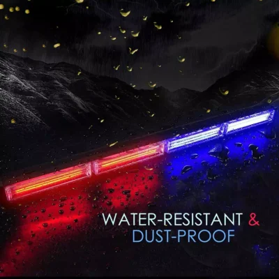 24 Inch Universal Red & Blue Strobe Led Light with Multi Flasher Mode Emergency Police Bar Light 40w with 12v Socket