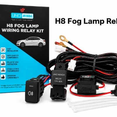 Uno Minda H8 40A Relay for Fog Lamp with On/Off Switch |100% Copper Heavy Duty Wiring Relay Kit