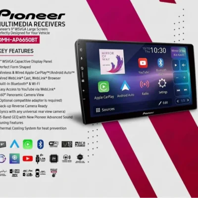 Pioneer DMH-AP6650BT 9 inch Large Screen Display with Wireless Android Auto/Carplay and Weblink