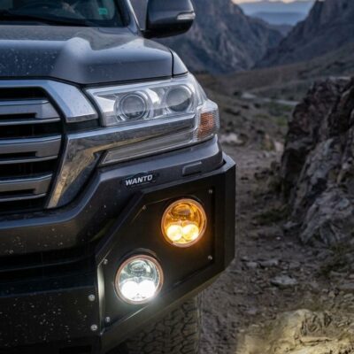 WANTO Universal 3 Inch High / Low Beam Dual Eye Tri Color LED Fog Lamp 240W 24000LM Waterproof Driving Light