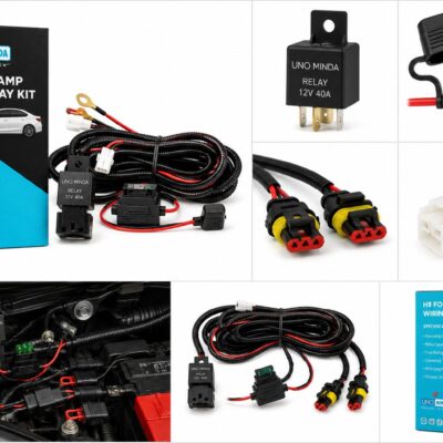 Uno Minda H8 40A Relay for Fog Lamp with On/Off Switch |100% Copper Heavy Duty Wiring Relay Kit
