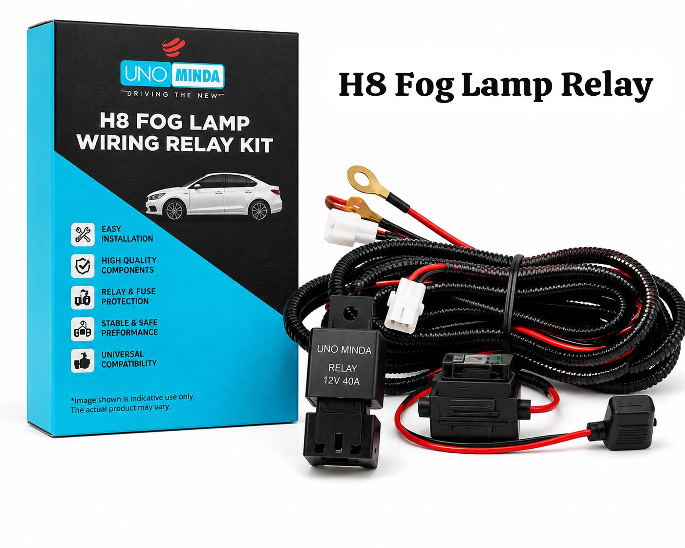 Uno Minda H8 40A Relay for Fog Lamp with On/Off Switch