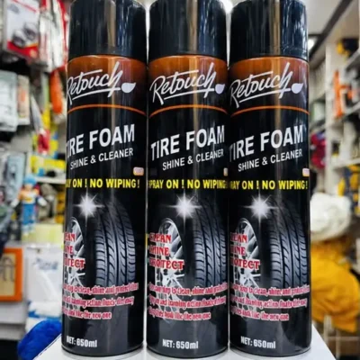 Retouch Tire Foam Shine & Cleaner Spray 650ml | Instant Tire Shine & Protection