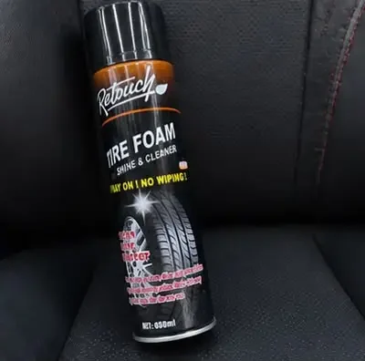 Retouch Tire Foam Shine & Cleaner Spray 650ml | Instant Tire Shine & Protection