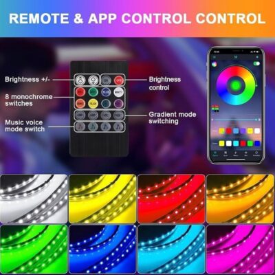 Under Body Car Chassis LED Light Kit 4PCS RGB Multicolour Waterproof Neon Underbody Lights with APP, Remote & Sound Active Control
