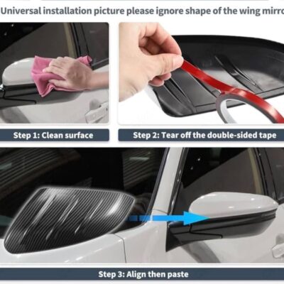 Suzuki Batman Style Mirror Cover with Indicator Glossy Black Imported Side Mirror Cover Pack of 2 Compatible with All Suzuki Cars with Indicator.