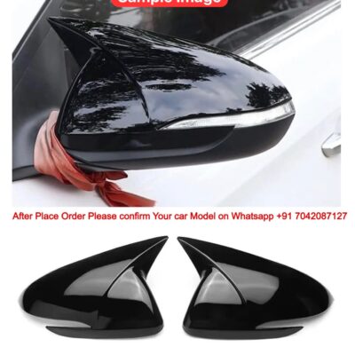 Suzuki Batman Style Mirror Cover with Indicator Glossy Black Imported Side Mirror Cover Pack of 2 Compatible with All Suzuki Cars with Indicator.