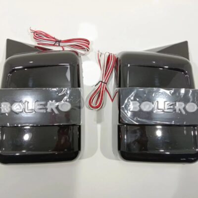 Bolero Batman Style Mirror Cover with Led Light Glossy Black Imported Side Mirror Cover Pack of 2