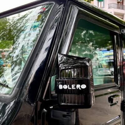Bolero Batman Style Mirror Cover with Led Light Glossy Black Imported Side Mirror Cover Pack of 2