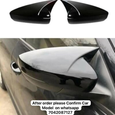 Tata Batman Style Mirror Cover Glossy Black Imported Side Mirror Cover Pack of 2 Compatible with Altroz.