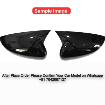 Tata Batman Style Mirror Cover Glossy Black Imported Side Mirror Cover Pack of 2 Compatible with Altroz.