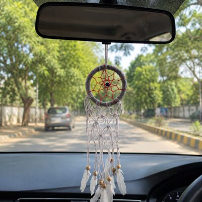 Evil Eye Dream Catcher Car Hanging Ornament Pendant for Car Dashboard & Rear View Mirror Pack of 1