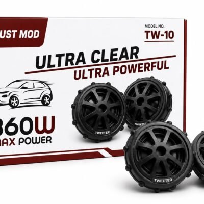 Just Mod TW-10 Universal Car Tweeter 360W | 4 Ohm Ultra Clear Car Audio Pack of 2