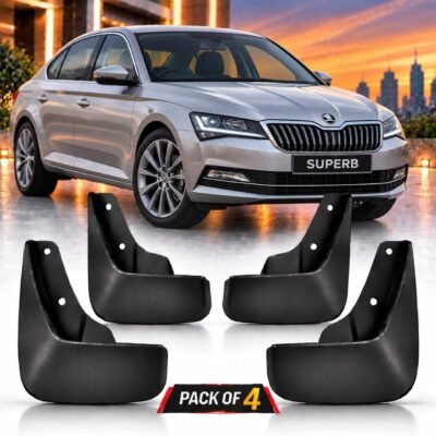Superb Mud Flap Plastic Black | Car Mud guard Set Pack of 4