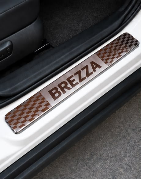 Brezza Car Door Steel Welcome Sill Plate