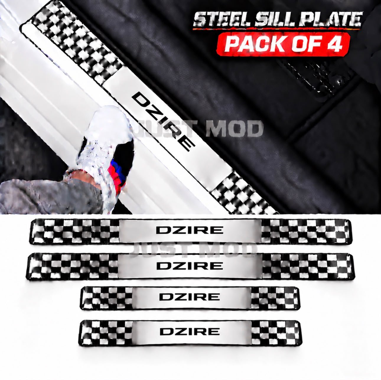 Dzire Car Door Steel Welcome Sill Plate
