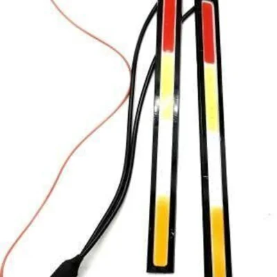 JUST MOD 17cm LED Light Multicolour Flasher Led Light Strip Waterproof Car 12V DRL Fancy Light Pack of 2