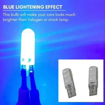 JUST MOD T10 Blue LED Parking Bulb 5W 12V | Waterproof Universal Car & Bike Light – Pack of 2