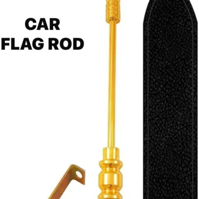 Universal Car Bonnet Flag Rod with Black Leather Cover | Single Rod with Bracket | 26.7 cm Pack of 1