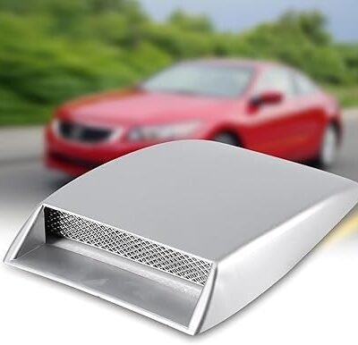Universal Car Bonnet Vent Scoop Cover Silver | Decorative Air Flow Intake Scoop Hood Vent Sticker Pack of 1