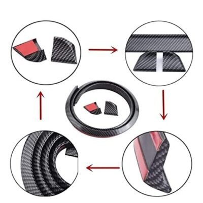 Car Rear Rubber Spoiler Wing Lip Trunk Lip Dicky Skirt Universal for All Cars – Carbon (1.5 Meters x 35mm) (Copy)