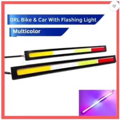 JUST MOD 17cm LED Light Multicolour Flasher Led Light Strip Waterproof Car 12V DRL Fancy Light Pack of 2
