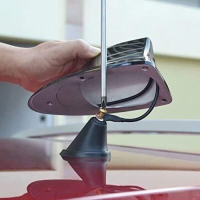 Car Shark Fin Roof Antenna Work with Radio FM/AM | Universal for Car (Imported Quality not made in india Product) (Black)