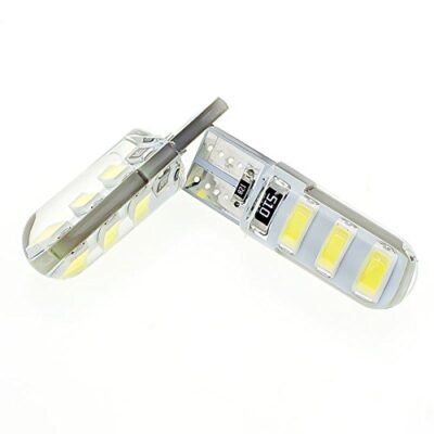 JUST MOD T10 White LED Parking Bulb 5W 12V | Waterproof Universal Car & Bike Light – Pack of 2