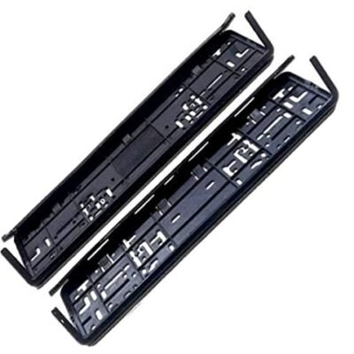 Car Black Number Plate Frame Front & Rear | Universal Car Registration Plate Holder 51.5 x 14.5 cm (Pack of 2)