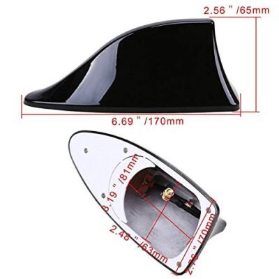 Car Shark Fin Roof Antenna Work with Radio FM/AM | Universal for Car (Imported Quality not made in india Product) (Black)