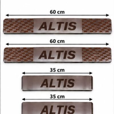 Altis Car Door Steel Welcome Sill Plate | Compatible with All Models | Glossy Chrome Finish Pack of 4