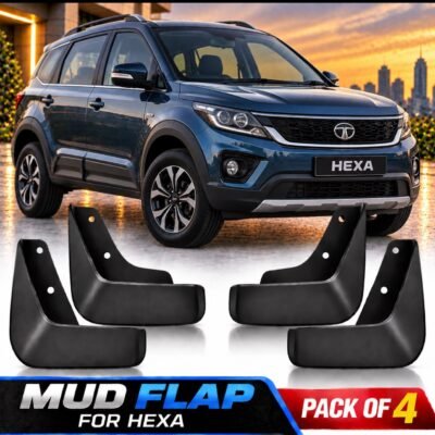 Hexa Mud Flap Plastic Black | Car Mud guard Set Pack of 4