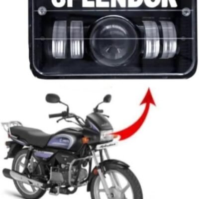 Splendor Bike LED Headlight Hi/Low Beam 3 Mode Red Blue Flashing Light for Hero Splendor Plus & Pro (Pack of 1)