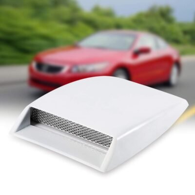 Universal Car Bonnet Vent Scoop Cover White| Decorative Air Flow Intake Scoop Hood Vent Sticker Pack of 1
