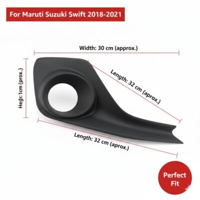 New Swift (2018-Present) Fog Lamp Cover For 3 inch Projector Bracket ABS Black Pack of 2