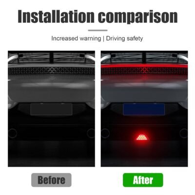JUST MOD F1 Style Rear Brake Light 2 Function | 12 LED Triangle Warning Tail Light | DRL & Brake Flash Light | Universal Car, Bike & Truck