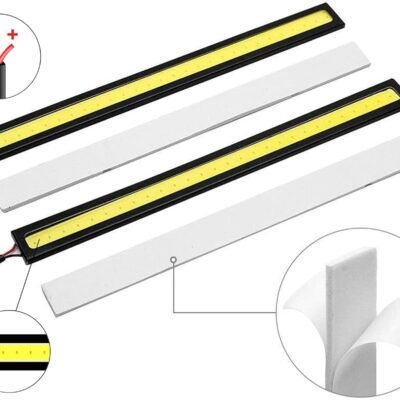 JUST MOD White 17cm LED Strip Light Waterproof Car 12V DRL Fancy Light For Car & Bike Pack of 2