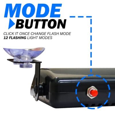 9 LED S1 Police Emergency Strobe Led Light Red Blue White | Multi Mode Flashing Warning Light for Car & SUV Pack of 1