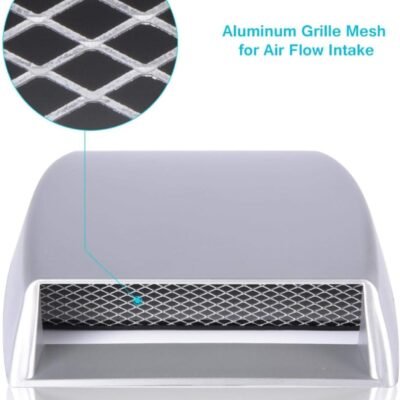 Universal Car Bonnet Vent Scoop Cover Silver | Decorative Air Flow Intake Scoop Hood Vent Sticker Pack of 1